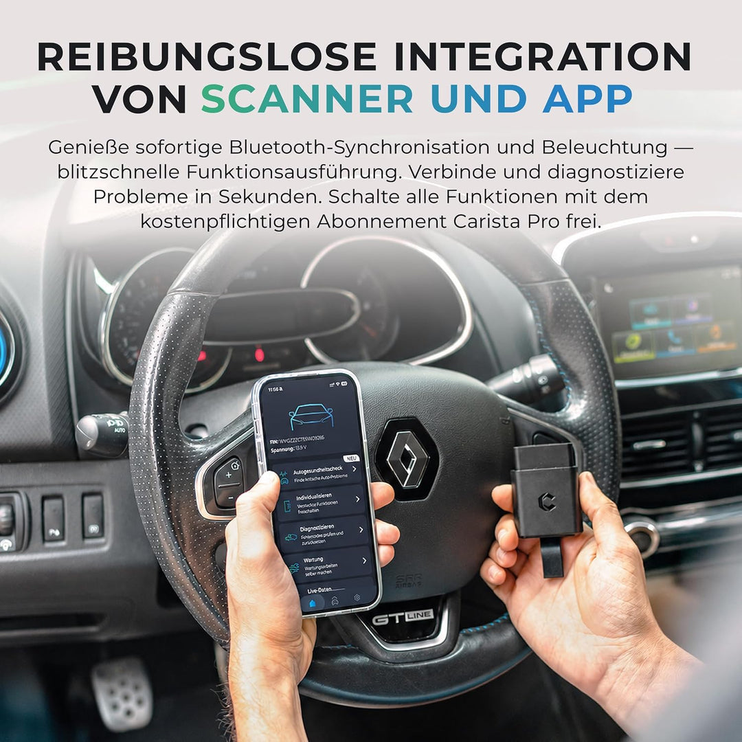 CARISTA EVO- Bluetooth Adapter: Diagnose, Anpassung, Wartung, Live-Daten, Carista EVO