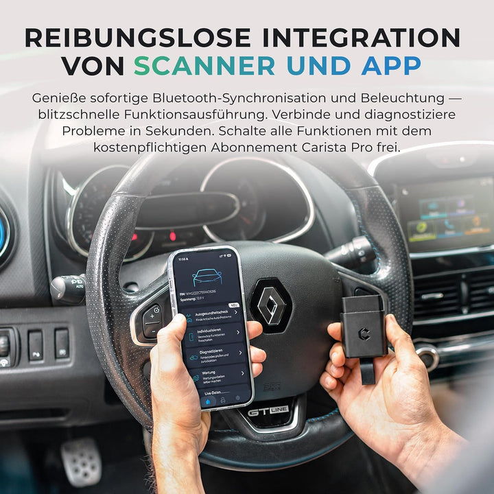 CARISTA EVO- Bluetooth Adapter: Diagnose, Anpassung, Wartung, Live-Daten, Carista EVO
