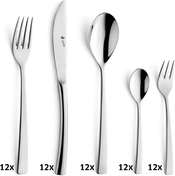 PW Paul Wirths Swing 1200 Besteck Set für 12 Personen, Edelstahl rostfrei, poliert & spülmaschinenfe