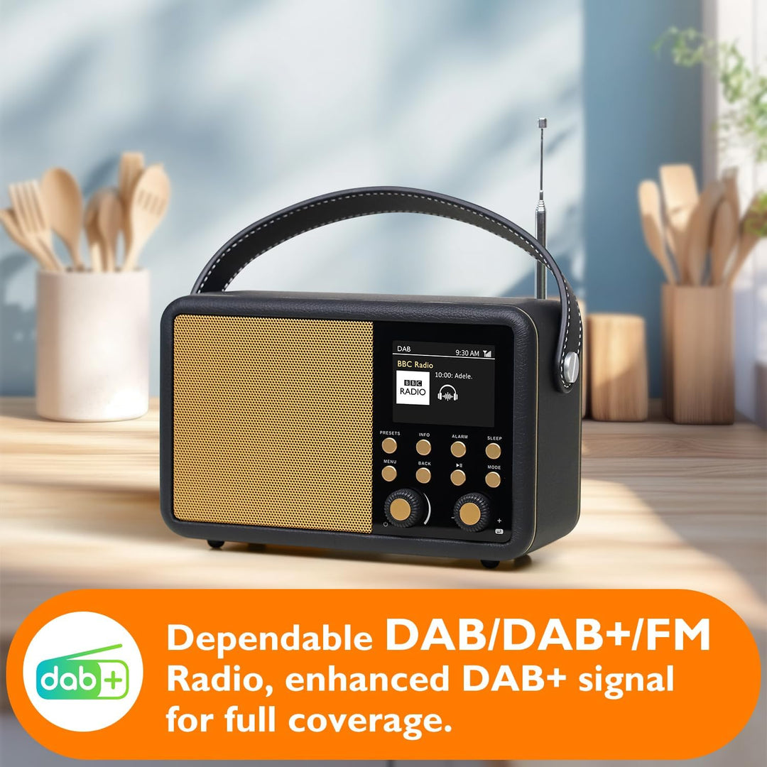 LEMEGA Class Finesse DAB+ Digitalradio mit Farbdisplay – Edler Bluetooth-Radiowecker mit 60 Senderpl