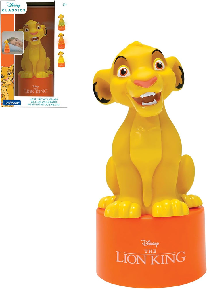 Lexibook, Disney Der König der Löwen, Simba Nachtlicht mit Lautsprecher für das Kinderzimmer, weiche