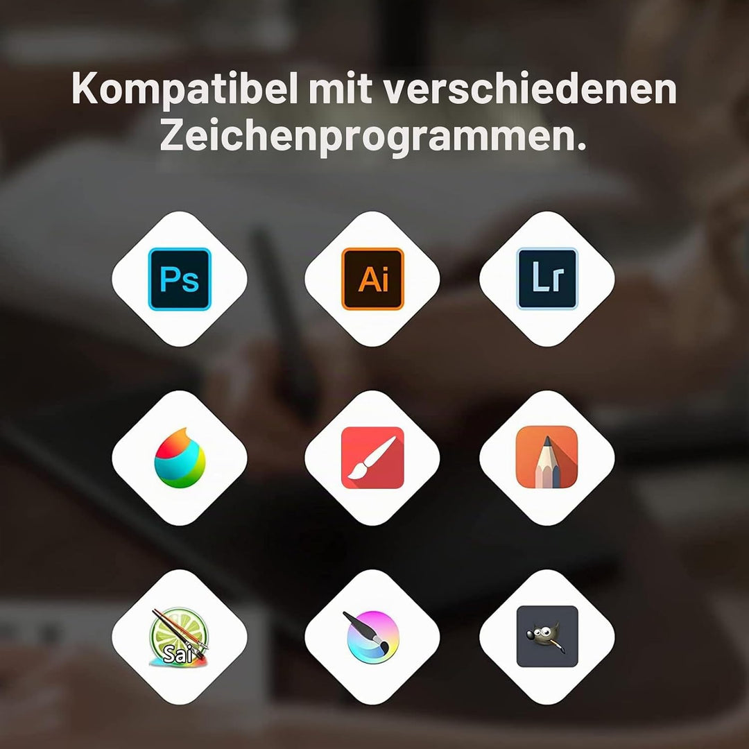 Huion H640P 8192 Drucksensitivität Grafiktablett mit batterielosem Stift und 6 anpassbaren Funktions