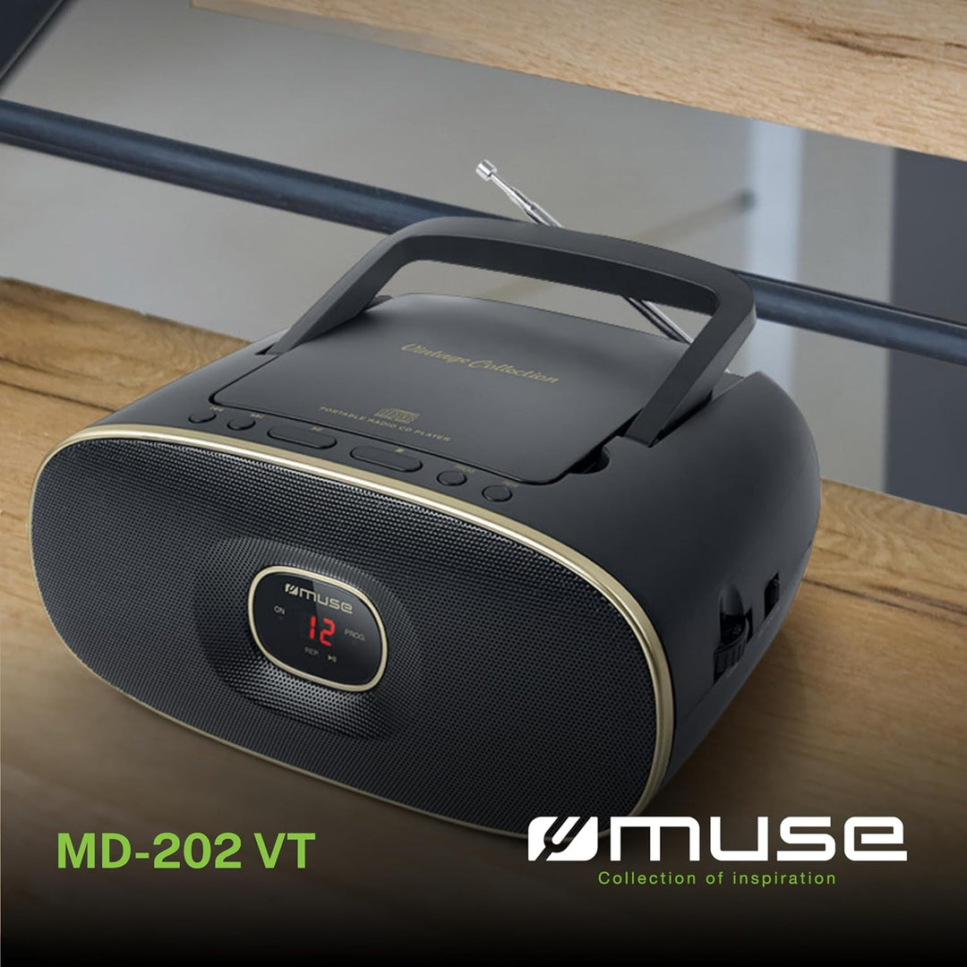 Muse MD-202 VT - Mobilradio mit CD-Player & LED-Display Schwarz, Schwarz