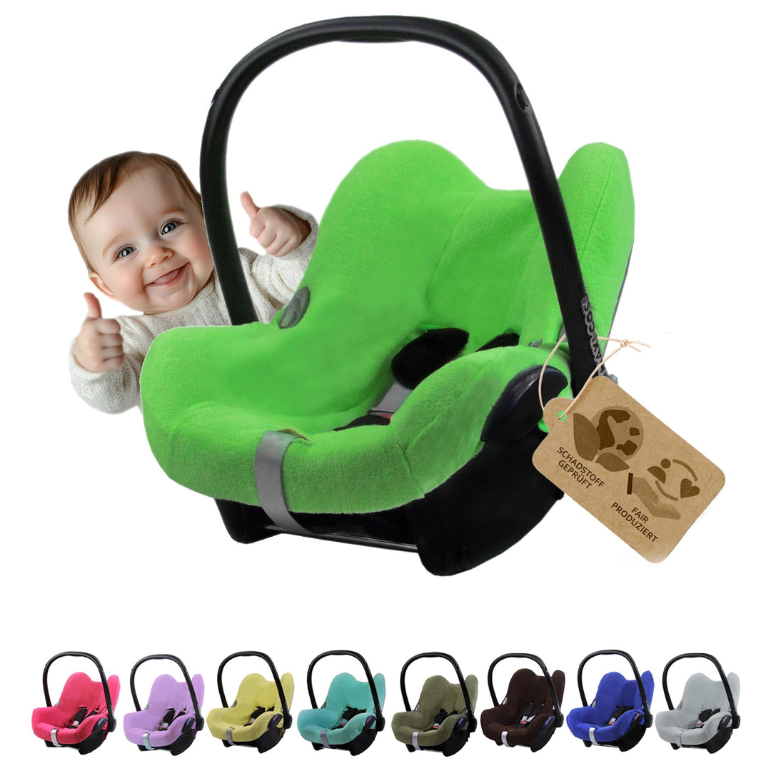 Frottee Sommerbezug [Schonbezug für Babyschale] Autositz kompatibel mit Maxi Cosi Cabrio Fix + GRATI