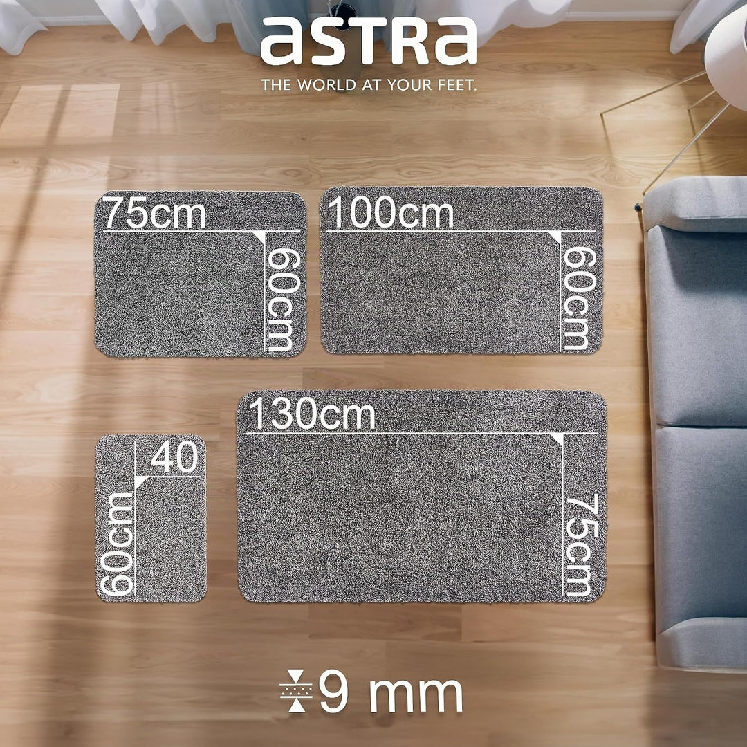 Astra Fussmatte innen waschbar 2er Set 60x75 cm - Schmutzfangmatte Sauberlaufmatte - Fussabstreifer
