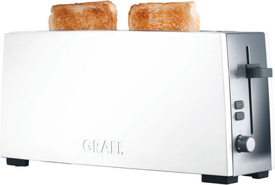 Graef Langschlitz-Toaster TO 91, Edelstahl, weiss & Edelstahl Wasserkocher WK 61 Acryl, weiss Weiss