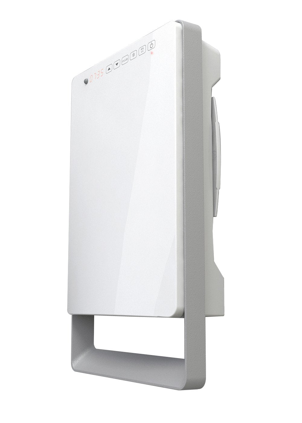 Radialight TOUCH Digitaler Wandheizlüfter mit Handtuchstange (Perlgrau) TBSLI003 Weiss Glänzend/Grau