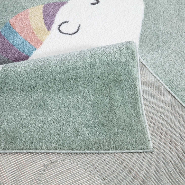carpet city Teppich Kinderzimmer Tier-Motiv - Mint-Grün - 160x230 cm - Kinderteppich Kurzflor Bär mi