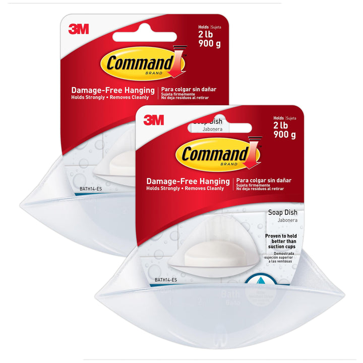 Command BATH-14 Seifenschale, Transparent, mattiert, 2 Pack 2 Pack Transparent, Mattiert