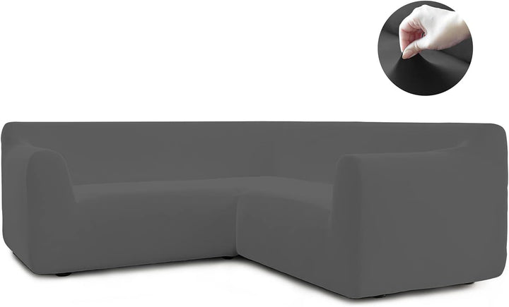 Italian Bed Linen Dehnbarer Spannbezug für Sofas Dahlia, 92% Polyester, 8% Elastometer, Dunkelgrau,