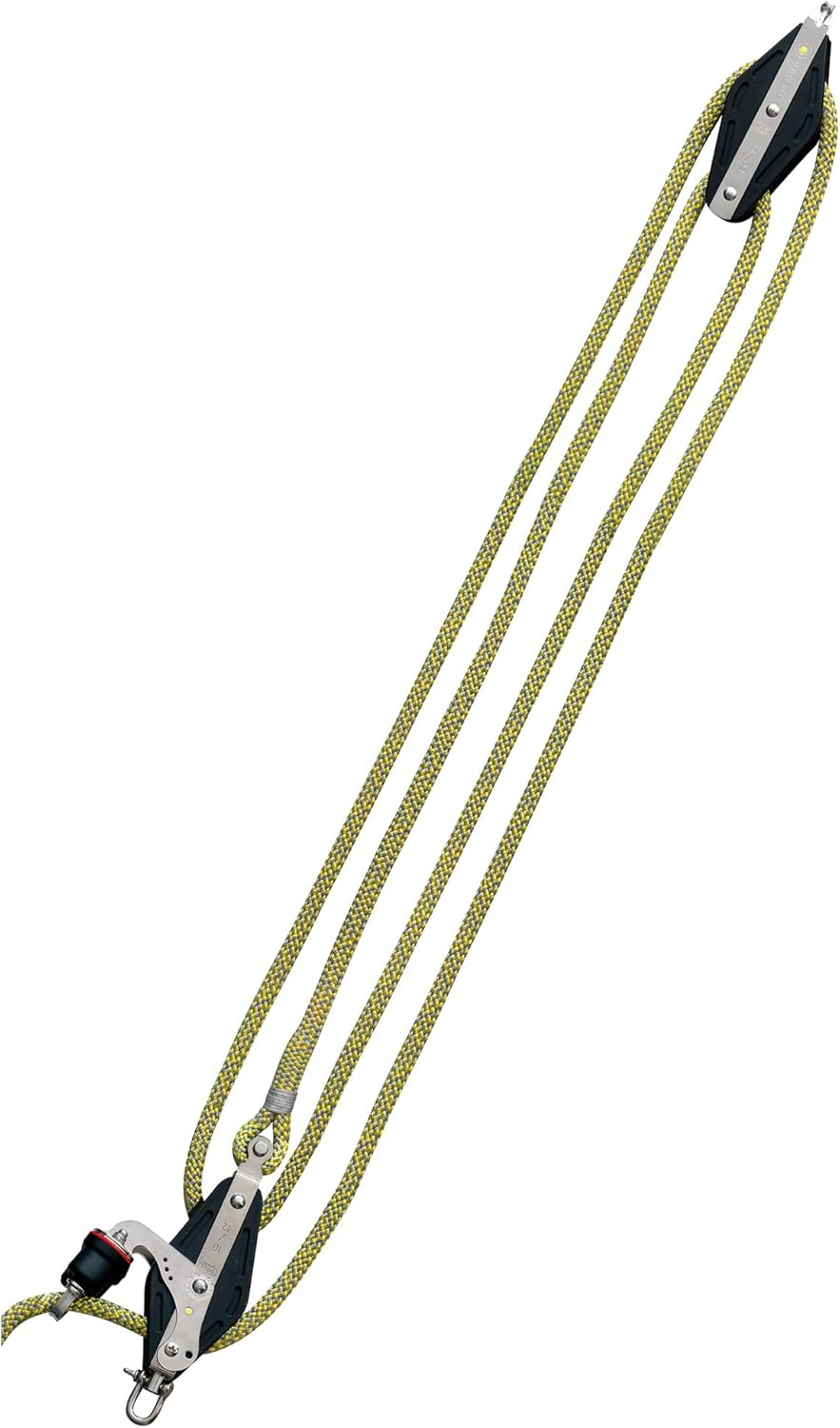 Sprenger Grossschot-Talje 10 mm Seilzug I S-Block Gleitlager, Schotklemme – 15 Meter Schot I UV-best