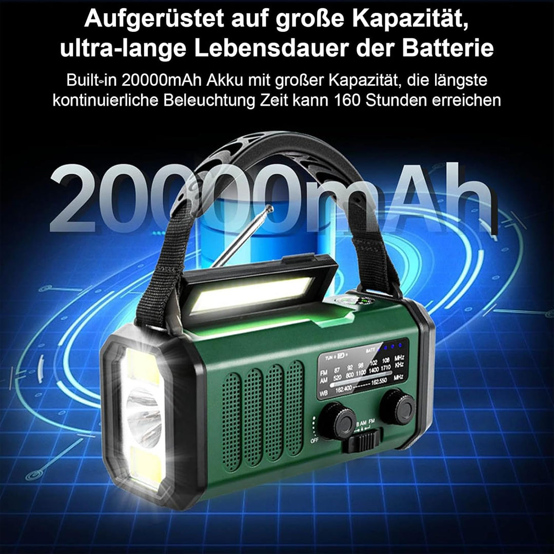 TKMARS Radio Batteriebetrieben Notfall 20000mah Solar Radio FM/AM Outdoor Radio Notfallradio mit Kur