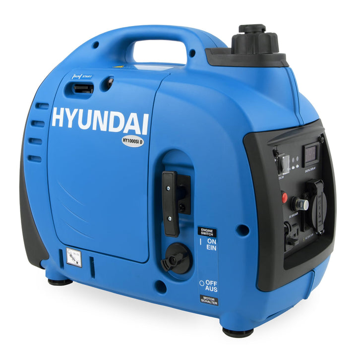 HYUNDAI Inverter Stromgenerator HY1000Si D, mobiler Notstrom-Generator, Notstromaggregat, 1 kW Strom