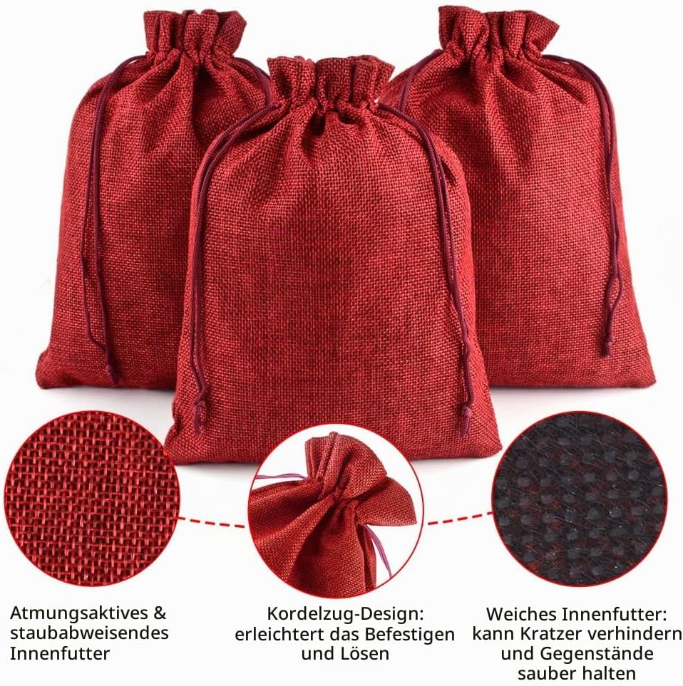 CLTPY 30 Stück Jutesäckchen 20x30 cm mit Kordelzug, Geschenktüten Baumwollsäckchen Stoffsäckchen für