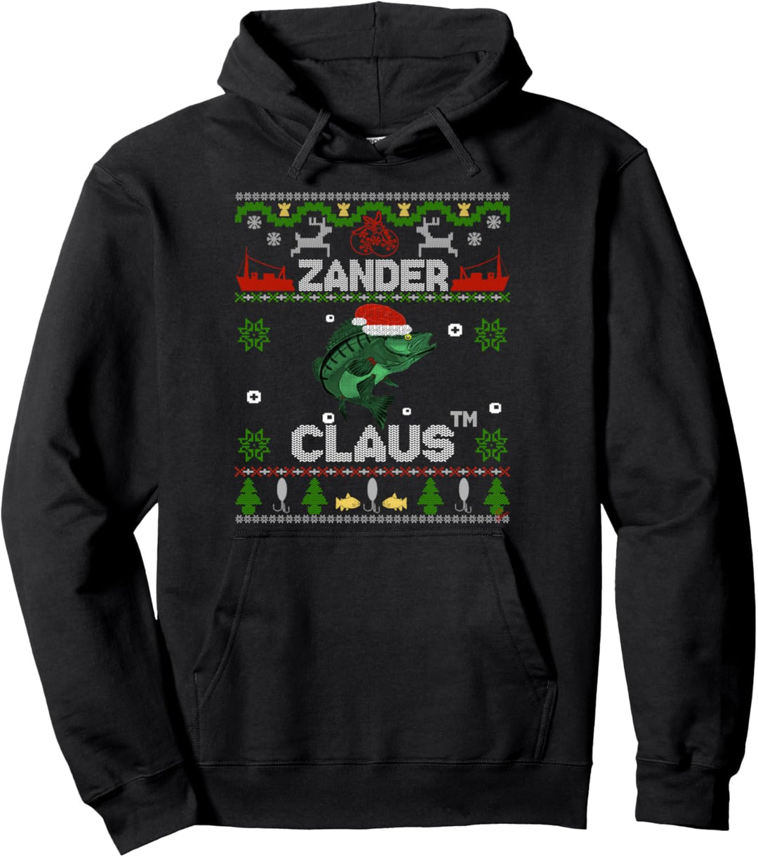 Zander Claus - Weihnachtspulli für Angler lustiger Weihnacht Pullover Hoodie