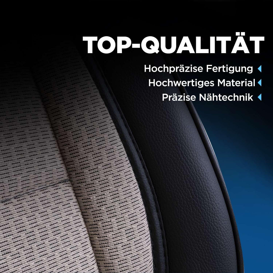 Autositzbezüge Universal für PKW & SUV – Premium Vordersitze Auto Sitzbezug aus Webstoff, Beige-Schw
