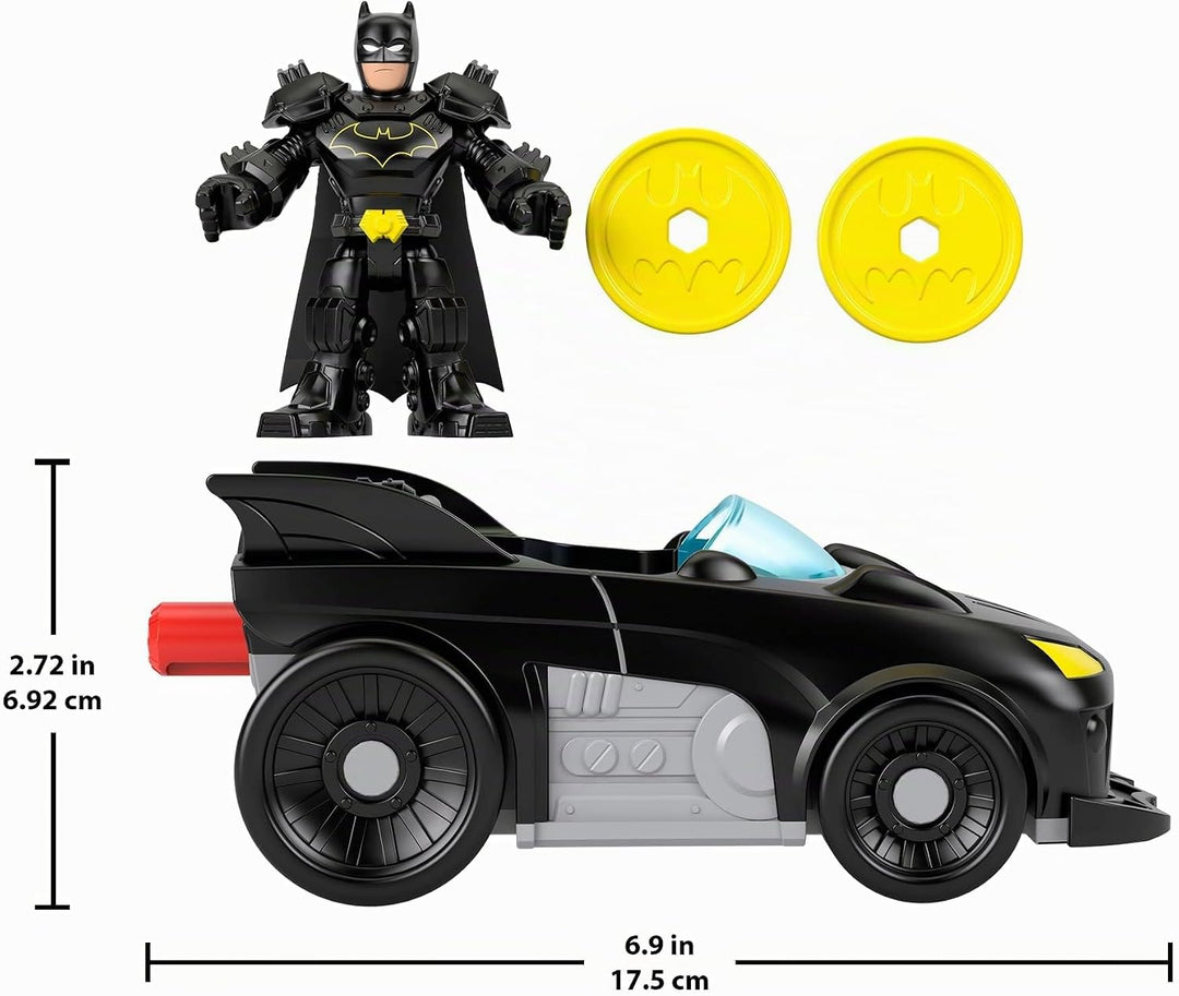Fisher-Price Imaginext DC Super Friends Metal Force Batmobil Spielzeugauto, ca. 7,6 cm grosse Batman