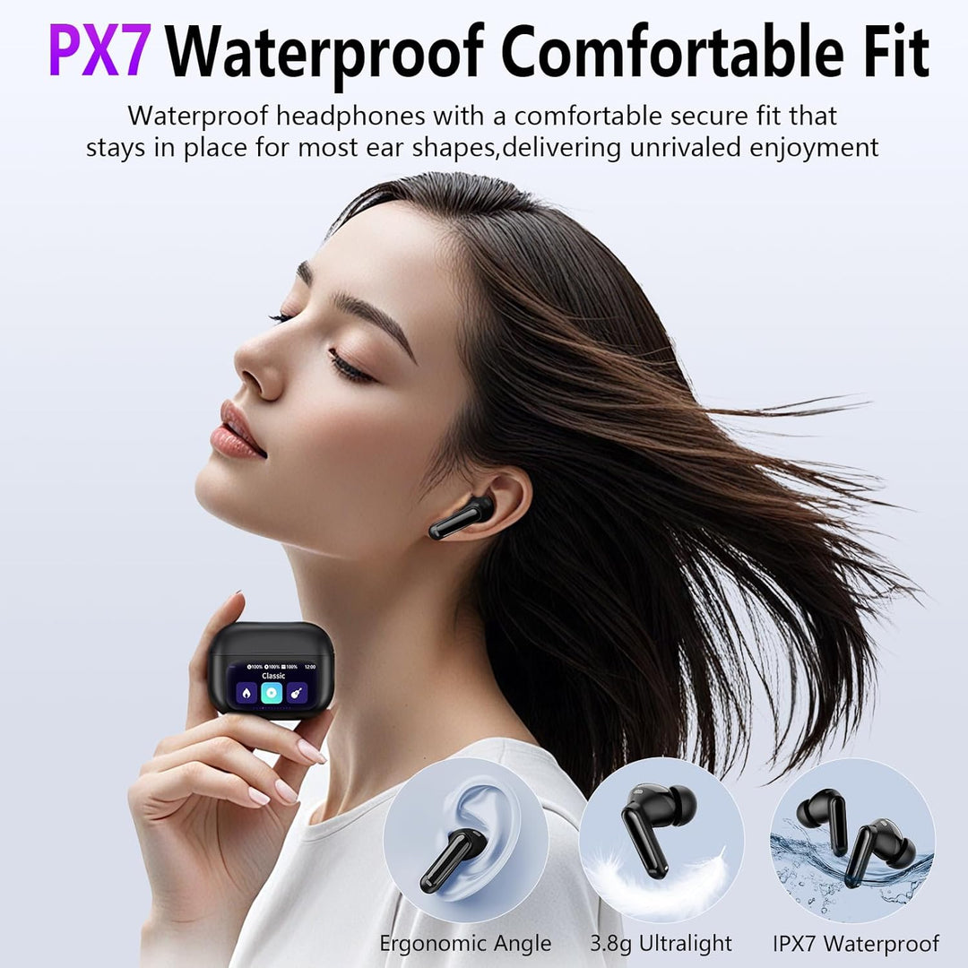 Touchscreen Bluetooth Kopfhörer, 2026 In Ear Kopfhörer Kabellos Bluetooth 5.4 mit ANC+ENC Noise Canc