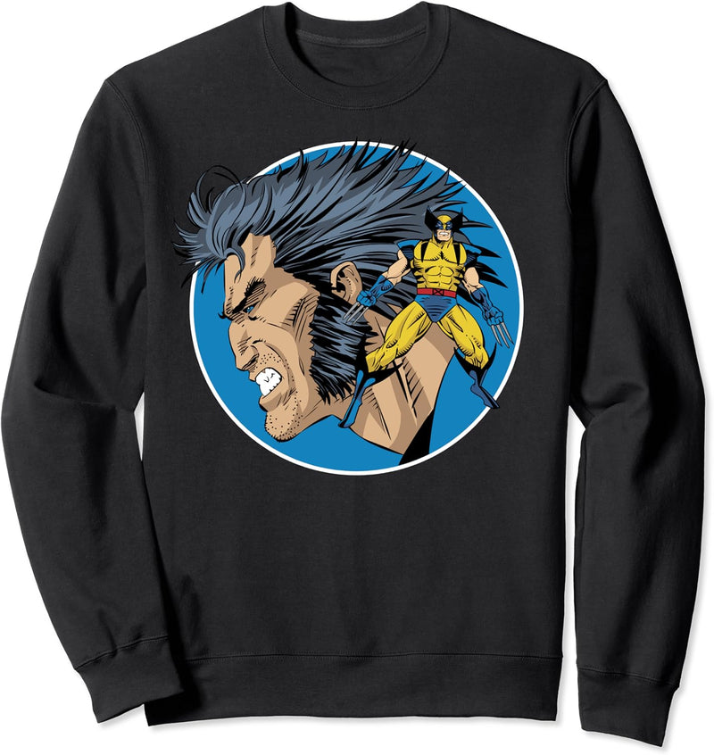 Marvel X-Men Wolverine Profile Circle Portrait Sweatshirt