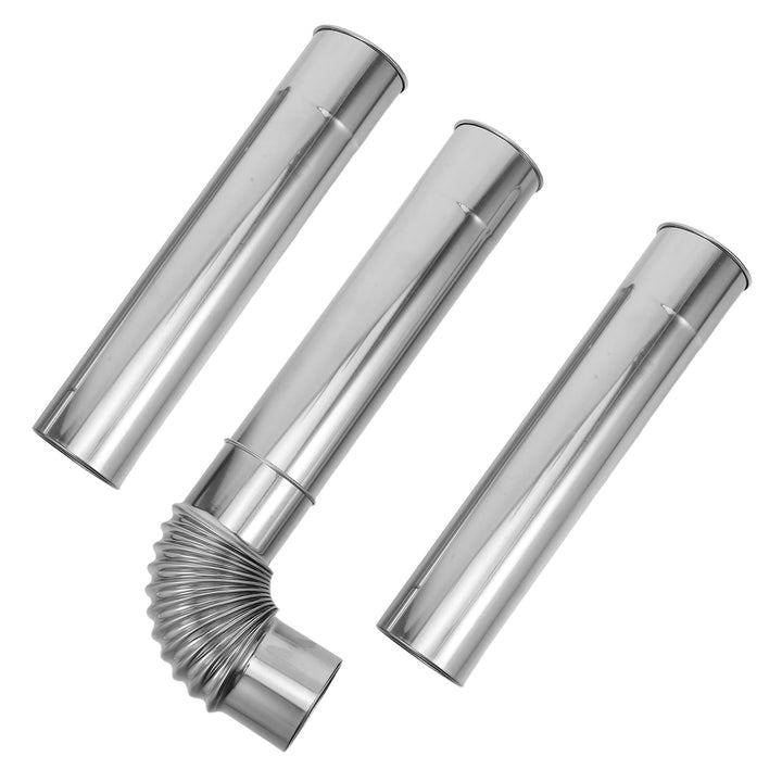 Zerodeko Edelstahl Schornstein Abgasrohr Satz 60mm Ø Verlängerung Kaminrohr mit 90° winkel für Zelto
