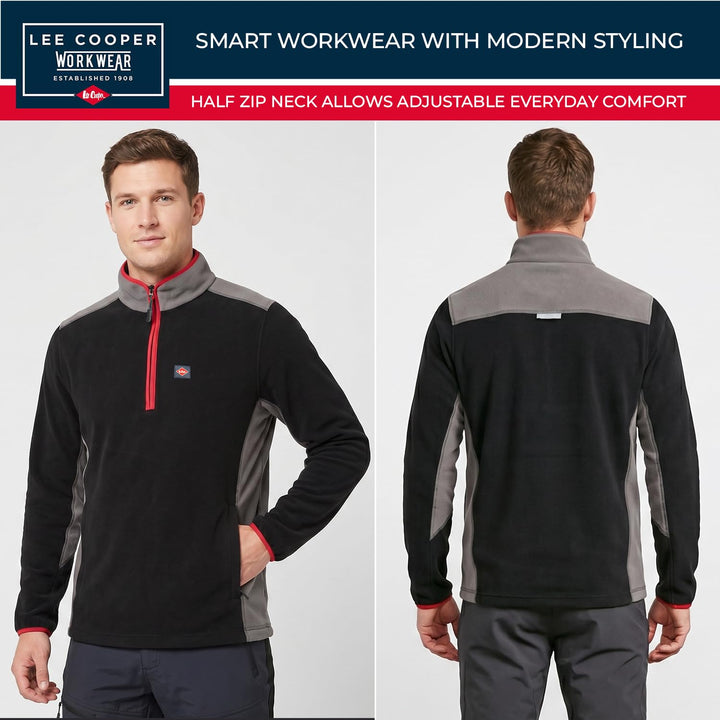 Lee Cooper Arbeitskleidung Mens Zip Neck Thermal Anti Pill Fleece Arbeit Pullover Pullover Pullover
