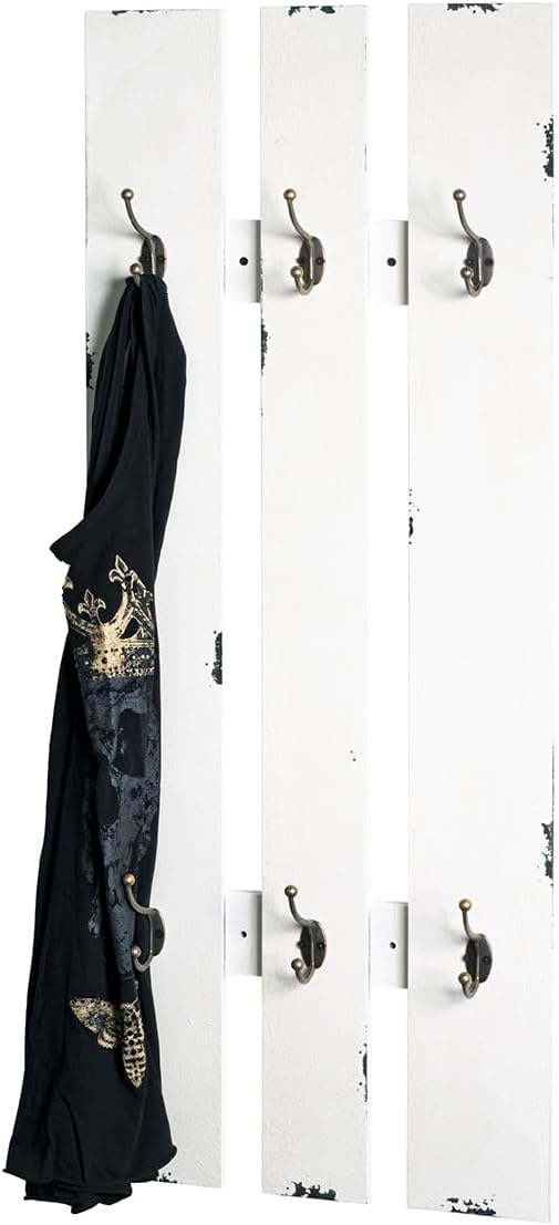 HAKU Möbel Wandgarderobe, MDF, weiss, B 40 x T 9 x H 100 cm Weiss 40 x 9 x 100 cm, Weiss 40 x 9 x 10