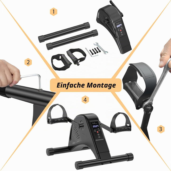 Pedaltrainer, Beintrainer für Zuhause, Leisem Motor, 6 Geschwindigkeitsstufen, Heimtrainer Senioren