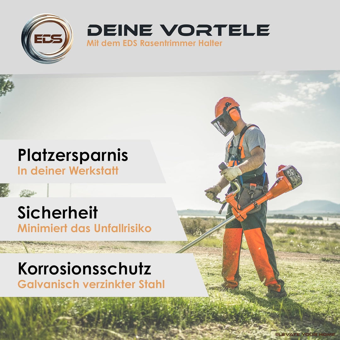 EDS - Rasentrimmer - Freischneider - Motorsensen Wandhalterung | inkl. Befestigungsmaterial | Wandha