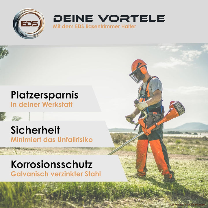 EDS - Rasentrimmer - Freischneider - Motorsensen Wandhalterung | inkl. Befestigungsmaterial | Wandha