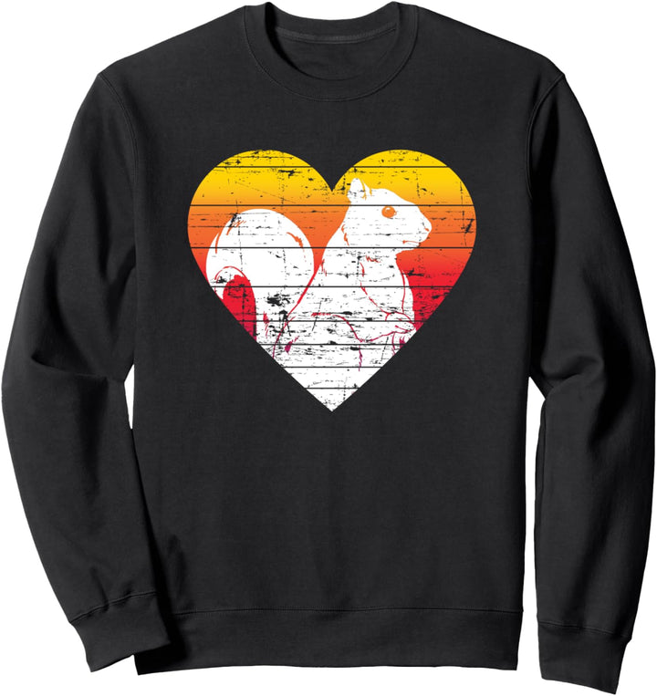 Waldbewohner Tierfreund Retro Herz Eichhörnchen Sweatshirt