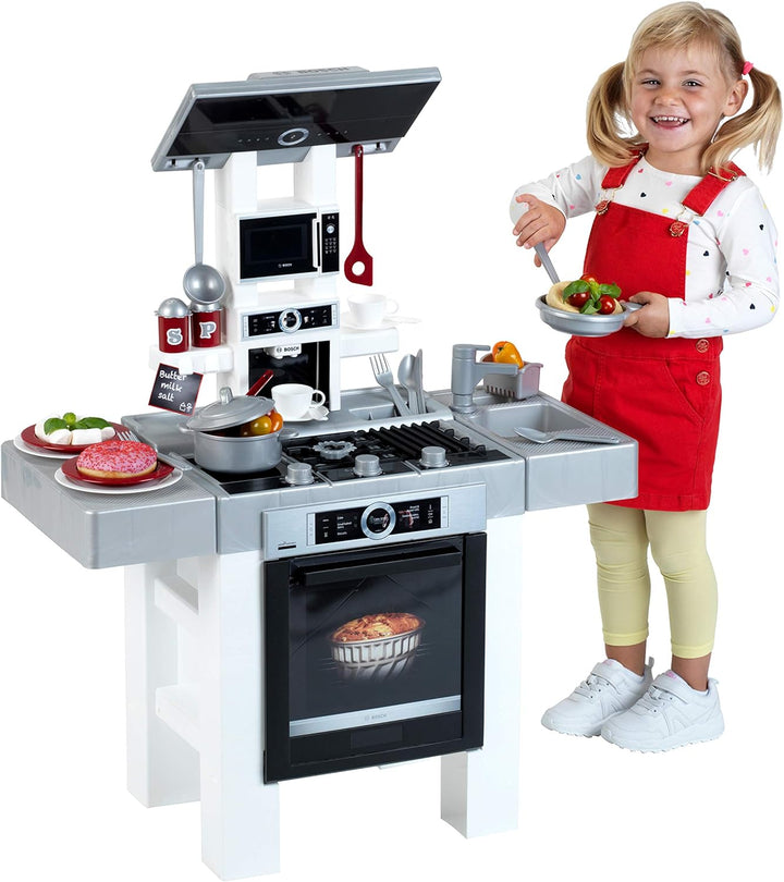 Theo Klein 7151 Bosch Küche Pure I Beidseitig bespielbare Kinder-Spielküche mit umfangreichem Zubehö