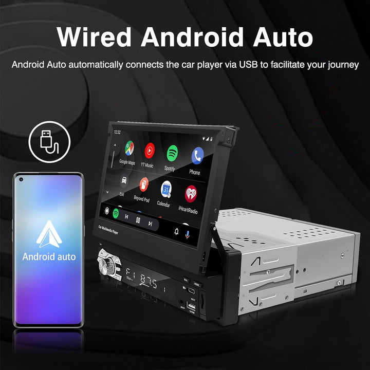 EZoneTronics Indash Autoradio Ausklappbarer 7 Zoll herausziehbarer Bildschirm 1 DIN Autoradio Stereo