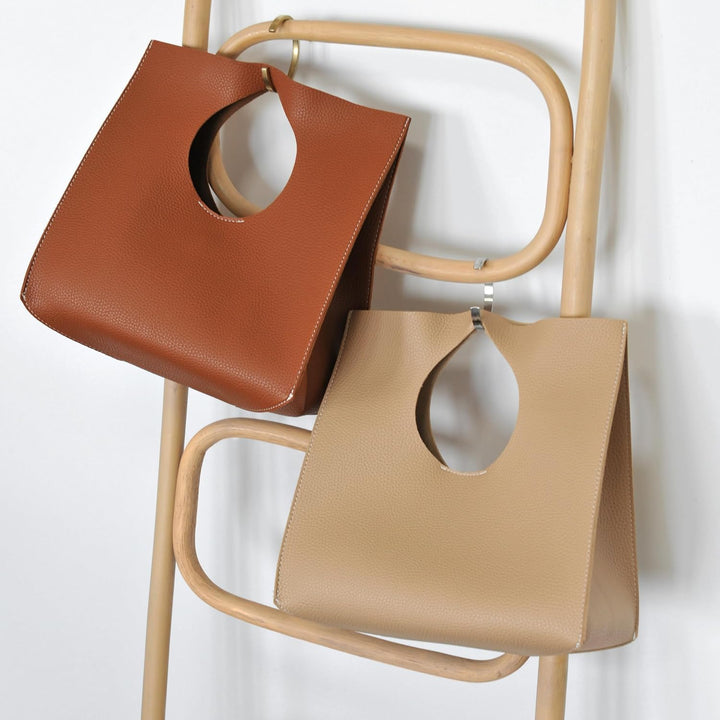 Hoxis Handtasche im minimalistischen Vintage-Stil, weiches PU-Leder, Clutch, kleine Tragetasche Haut
