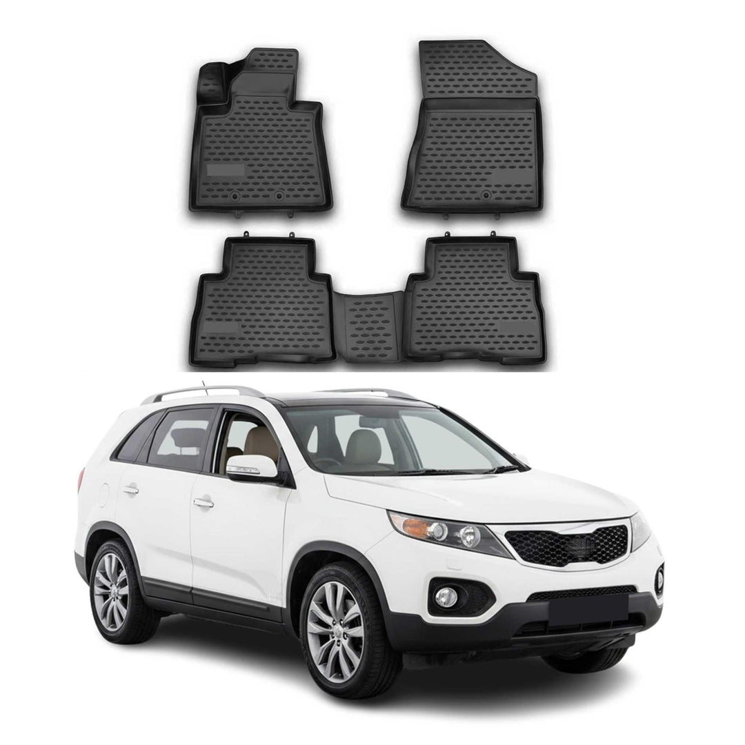 Fussmatten Gummimatten kompatibel mit Kia Sorento 2012-2015 OMAC Gummi Schwarz