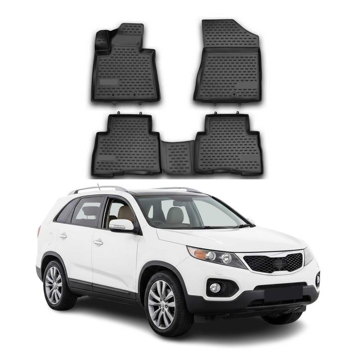 Fussmatten Gummimatten kompatibel mit Kia Sorento 2012-2015 OMAC Gummi Schwarz