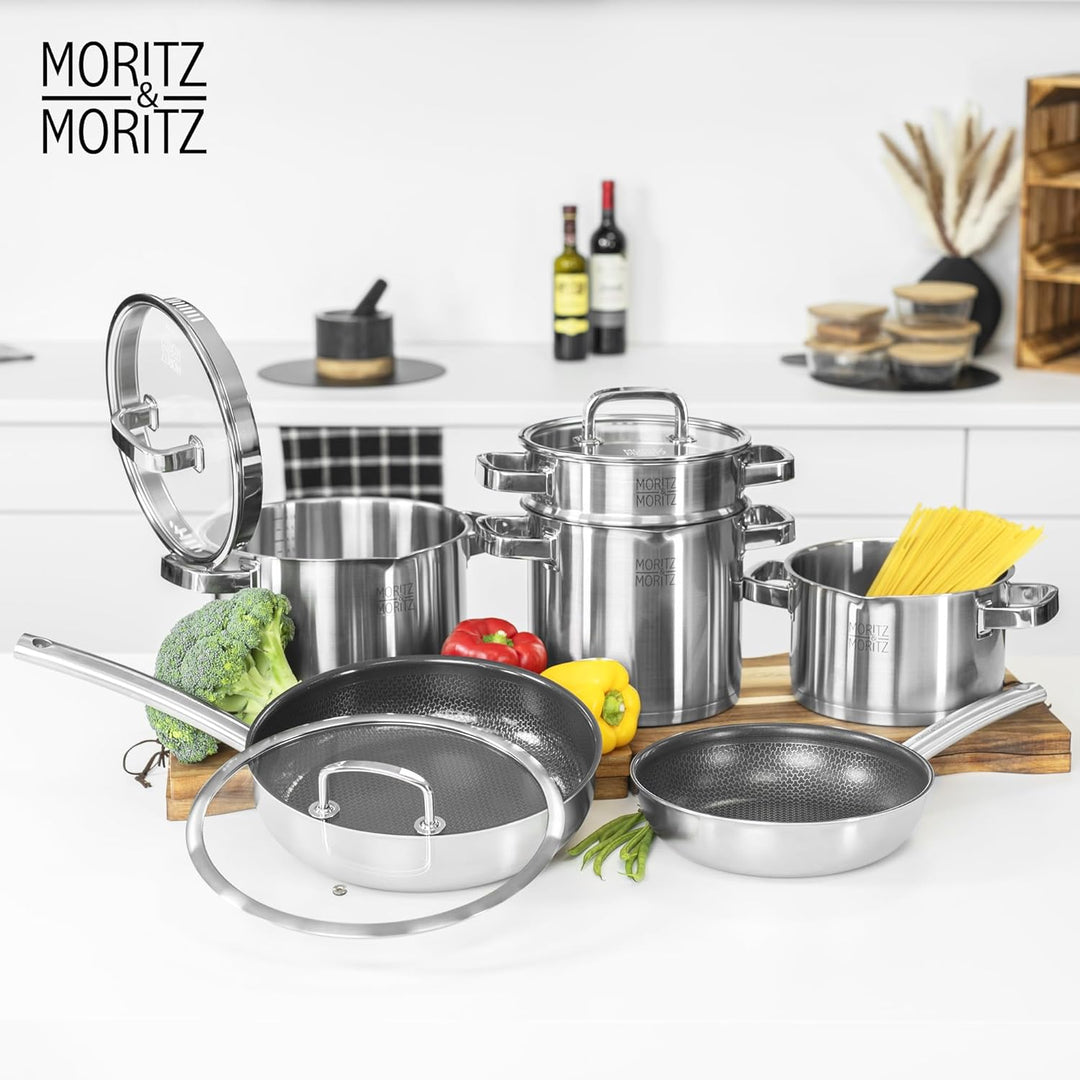 Moritz & Moritz Edelstahl Wokpfanne 30cm mit Keramikbeschichtung der neuesten Generation - für alle