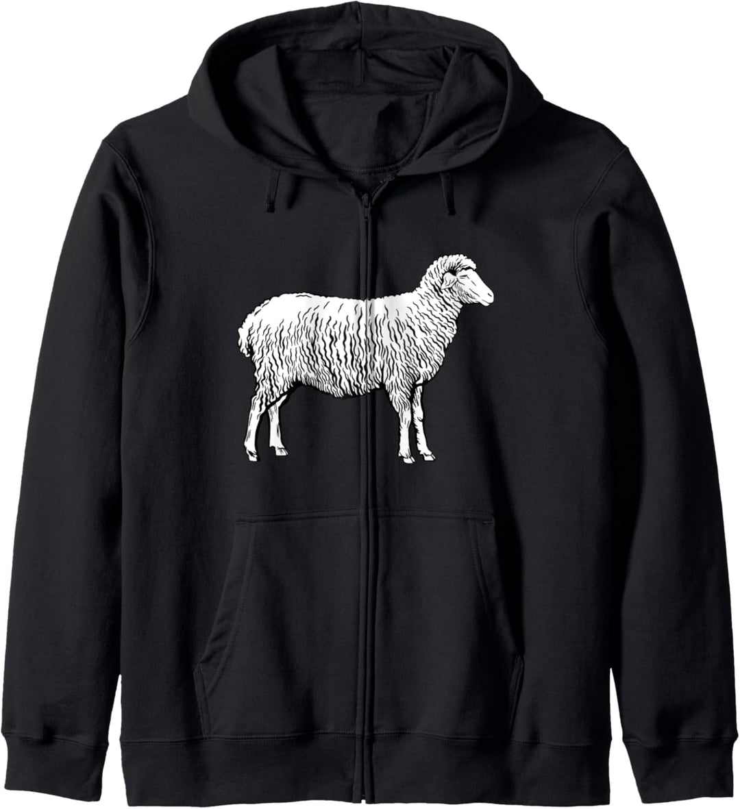 Tier Design mit einem Schaf in schwarz und weiss Kapuzenjacke