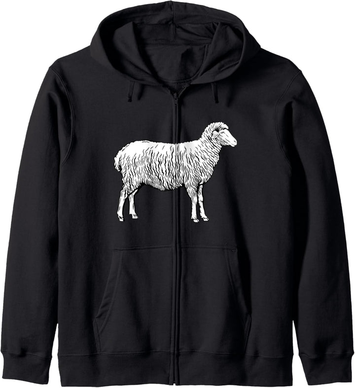 Tier Design mit einem Schaf in schwarz und weiss Kapuzenjacke