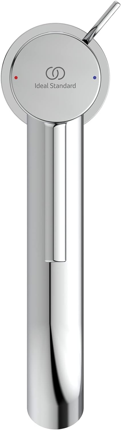 Ideal Standard BC194AA Ceraline Waschtischarmatur verlängerter Sockel mit Zugknopf-Ablaufgarnitur, C