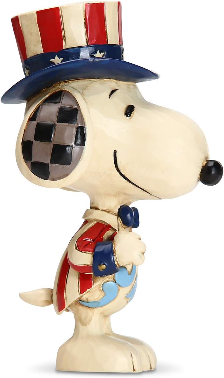 Enesco Peanuts by Jim Shore Snoopy Patriotische Miniaturfigur, 9,5 cm, Mehrfarbig