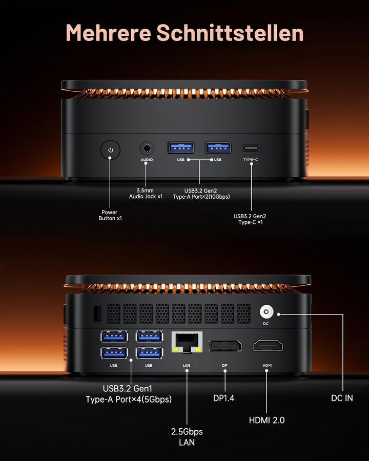 NiPoGi Hyper H1 Mini PC W-11 PRO Α-MD Ryzen 7 7735HS (Max 4.75GHz,8C/16T) 24GB LPDDR5 5500MHz/1TB M.