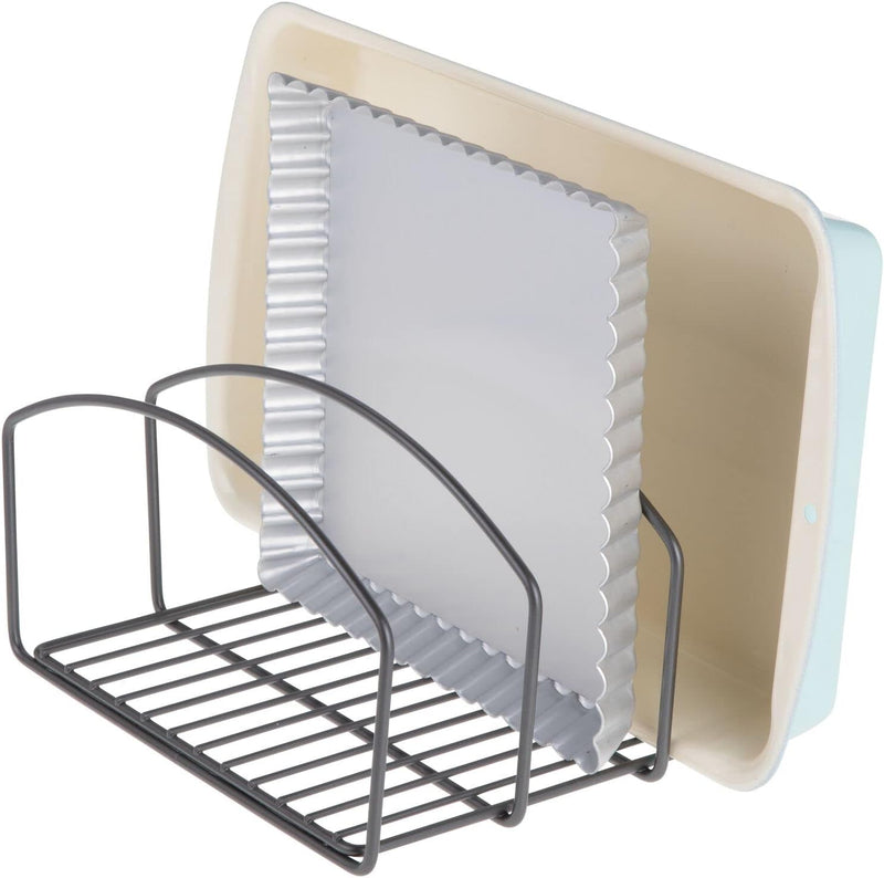 mDesign Küchen Organizer – Geschirrablage mit drei Fächern für mehr Ordnung in der Küche – Geschirrh