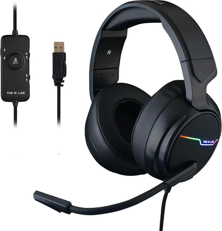 The G-LAB Korp Thallium Gaming-Kopfhörer, USB, 7.1, Digital Surround - Headset für Gamer, Audio - Mi