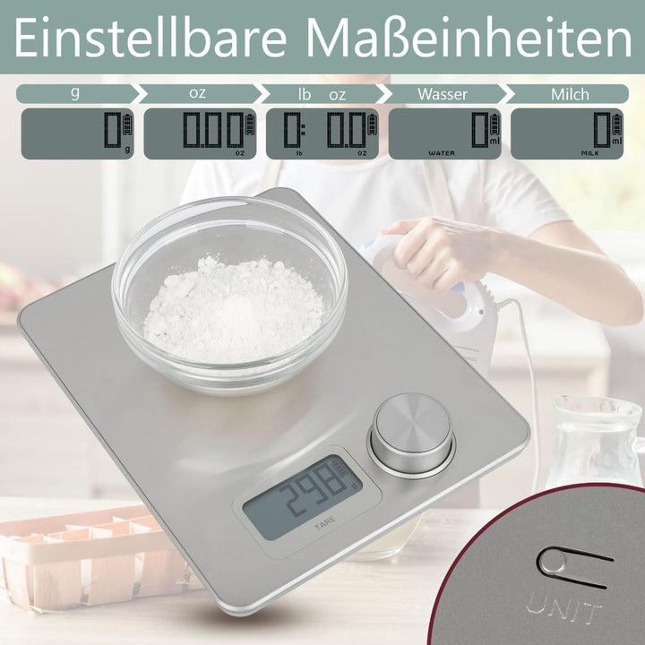 ProfiCook® Küchenwaage ohne Batterien | Küchenwaage digital mit kinetischer Energie | Waage mit Mess