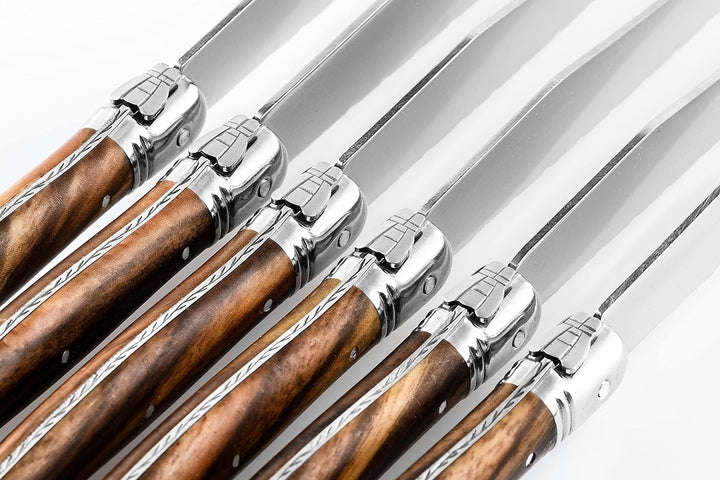 Laguiole Style de Vie Steakmesser Premium Line, 1,8mm Dicke, 6-teilig, Holzfarbe