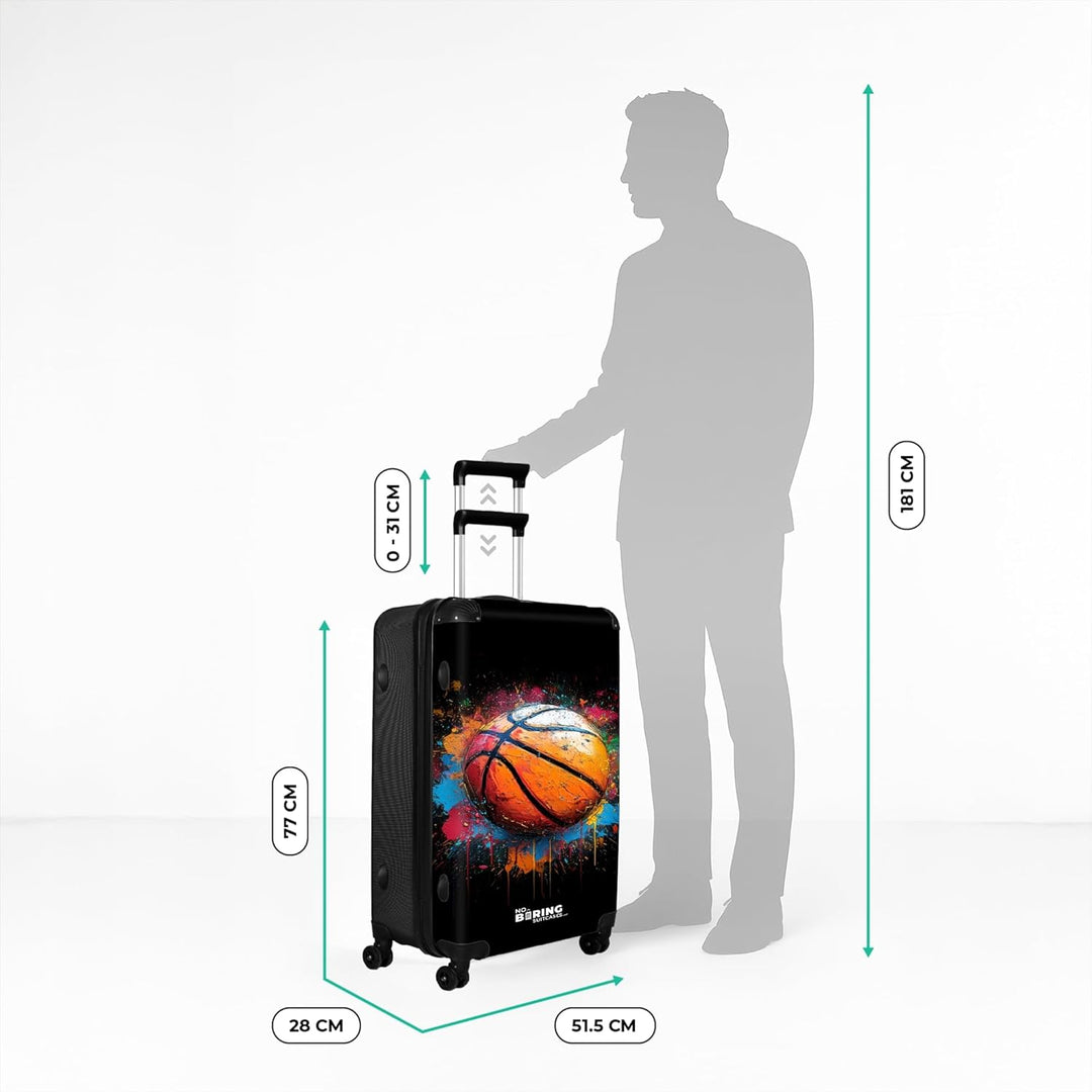 NoBoringSuitcases.com® Koffer XL Gross 77x51.5x28 cm Hartschale Reisekoffer 4 Rollen Leicht Koffer T