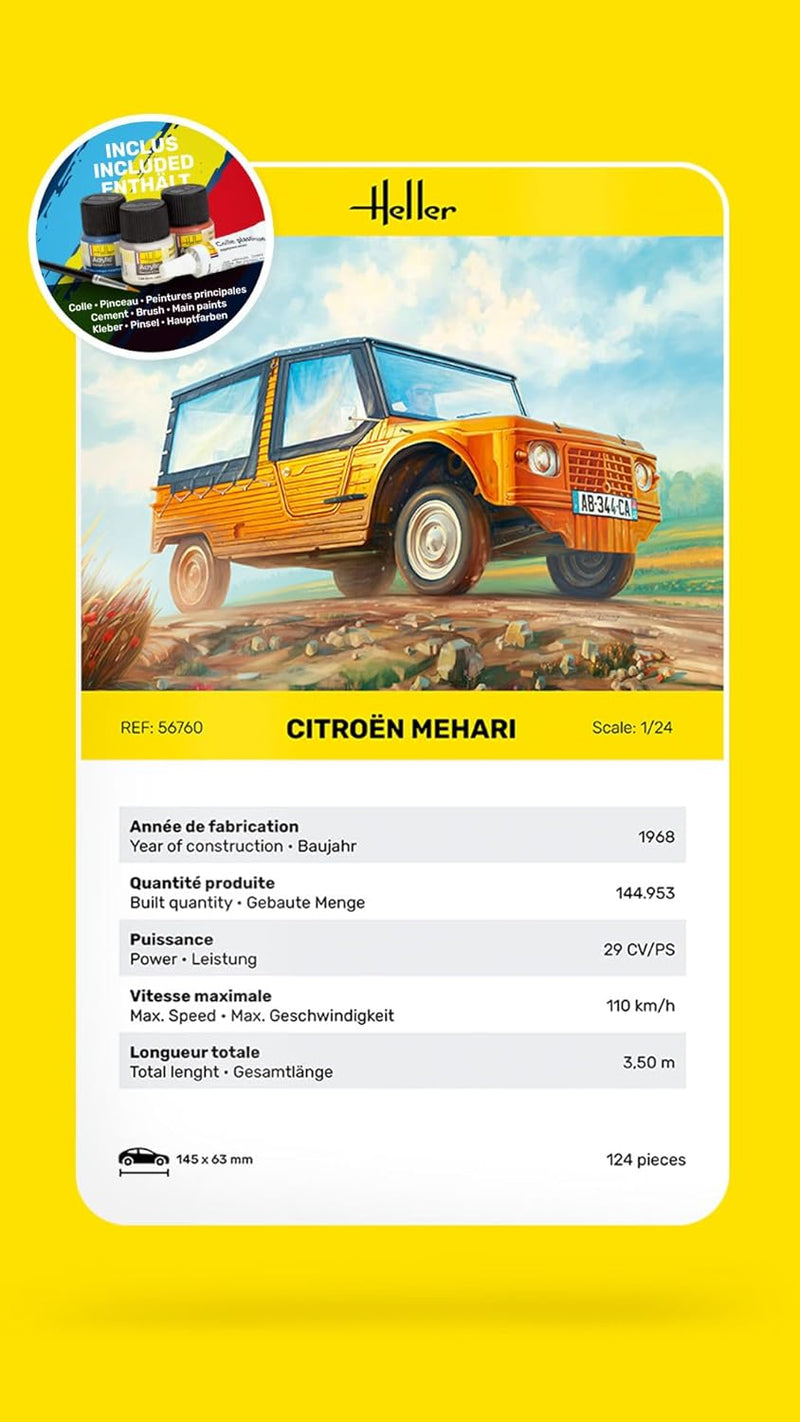 Heller 56760 Citroen Mehari (Version 1) Modellbausatz, grau