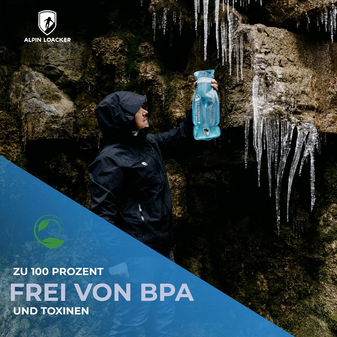 ALPIN LOACKER Outdoor Trinkblase mit Trinkschlauch für Sport und Outdoor I super leichte Wasserblase
