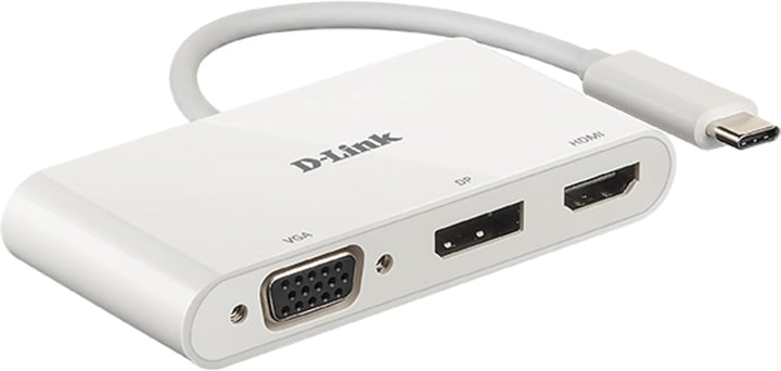 D-Link DUB-V310 Adapter USB Typ C auf HDMI, VGA und Display Port, 3 in 1, HDMI 4K und 1080p, 3 Ausgä