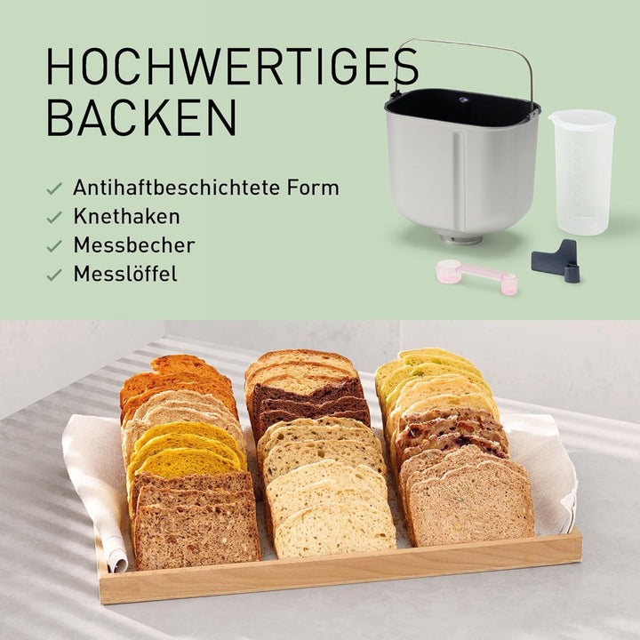 Panasonic SD-B2510W Vollautomatischer Brotbackautomat, 4 glutenfreie Programme, horizontales Design,